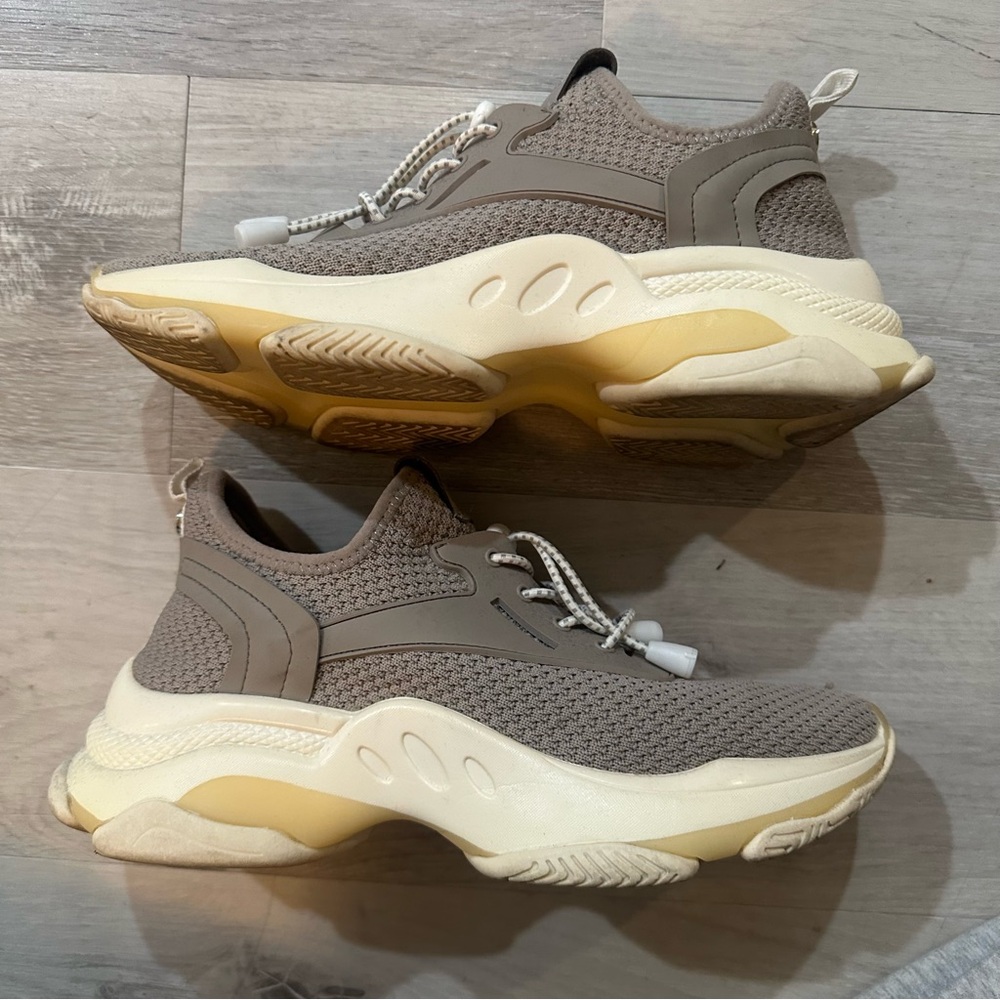 Steve Madden Taupe and Cream Sneakers